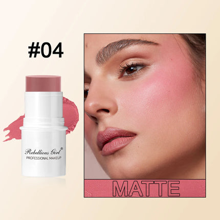 Blush Contour Highlighter Stick for Cheeks Eyes Lip Lightweight Dewy Finish Blush Stick Contour Natural Blusher Stick Makeup Set