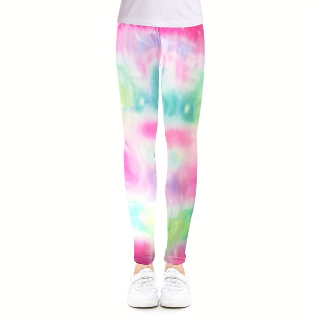 1pc Girls Kids Cute Unicorn Butterfly Colorful Printed Leggings, Athletic Leggings, Soft Comfortable Yoga Pants For 4-12 Years