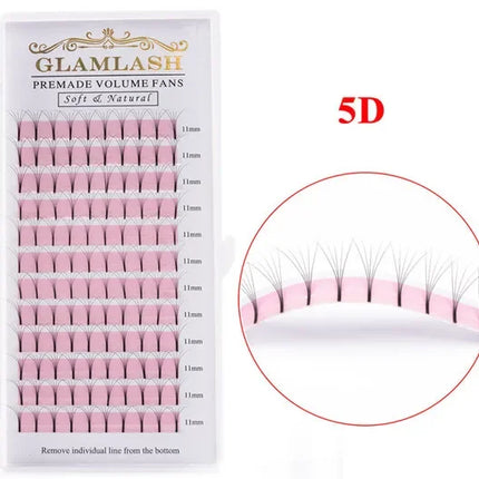 GLAMLASH 2D 3D 4D 5D 6D Long Stem False Lashes Premade Russian Volume Fans Faux Mink Premade Eyelash Extensions Makeup Cilios