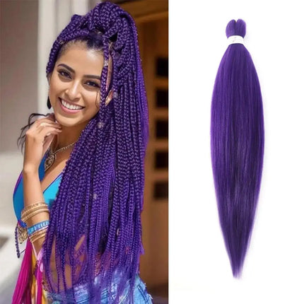 26inch Pre Stretched Easy Braid Hair Synthetic Ombre Jumbo Braiding Hair Extension Braid Hair Pink Purple African Woman
