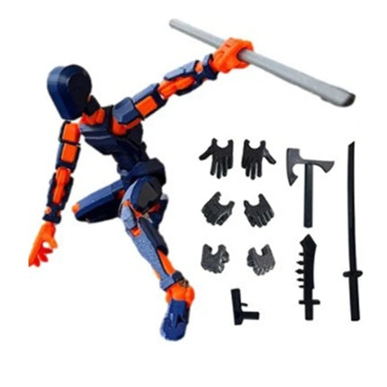 Multi-jointed, transformable robot 3D-printed action figure with 13 joints, DIY assembly gift for adults, parents, and children