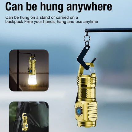 Mini 3 LED Flashlight With Pen Clip Portable Brightness,Rechargeable Waterproof Emergency Spotlight Outdoor Night Walking Torch