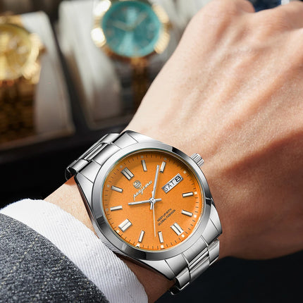 PAAZOMU Top Luxury Man Watch Waterproof Stainless Steel Men Wristwatch Luminous Date Week Fashion Business Quartz Men's Watches