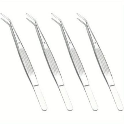 4PCS Tweezers Stainless Steel Curved Tip Arc Sewing Machine Tweezer Kit Suitable for Model Making Craft Jewelry and Nail Art