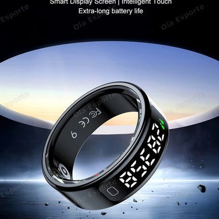 2026 New Video Control GPS Motion Smart Ring LED Display Heart Rate&Blood Oxygen Smartring IP68&5ATM Waterproof Sports Smartring