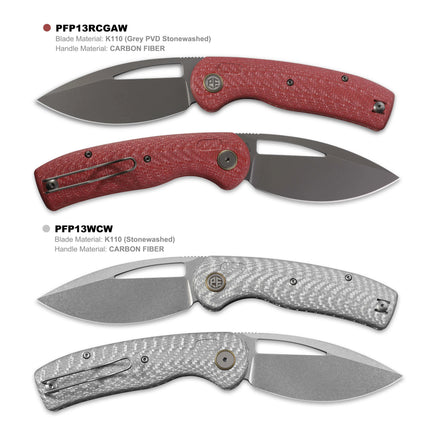 Petrified Fish PFP13 Folding Knives edc Tool K110 Steel Blade Knife on Bearing G10 Handle Lightweight Pocketknives Hunting