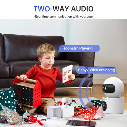 Lenovo 4K PTZ WiFi Camera Dual Lens Home Indoor CCTV Surveillance Camera Auto Tracking Security Protection Smart Baby Monitor