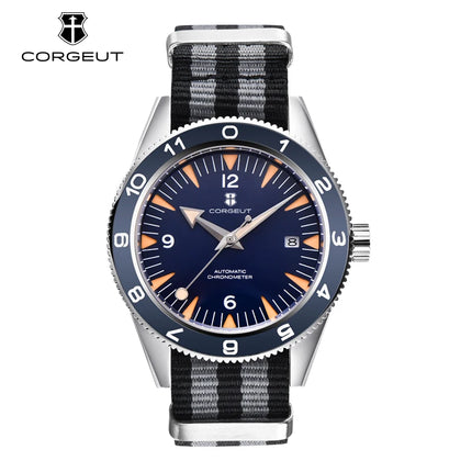41MM Sapphire Glass 100m Waterproof Japan  Automatic Luminous Mens Watch Nylon Strap
