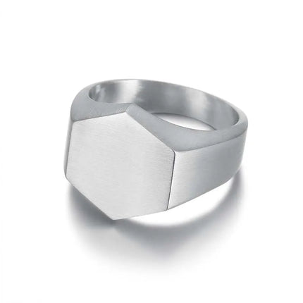 Jiayiqi Men's Ring Punk Rock Smooth 316L Stainless Steel Signet Ring For Men Hip Hop Party Jewelry Wholesale Male Wedding Anel