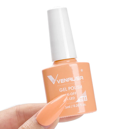 #758 Milky White Venalisa Nail Gel Polish Pearl Color Fall Nails TPO Free Long Wear Diamond Top Soak Off UV LED Gel Nail 7.5ml