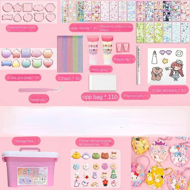 Cream Gum Guka Stickers Painted Girl Toy Gugu Plate Stickers Children's Handicraft Toys