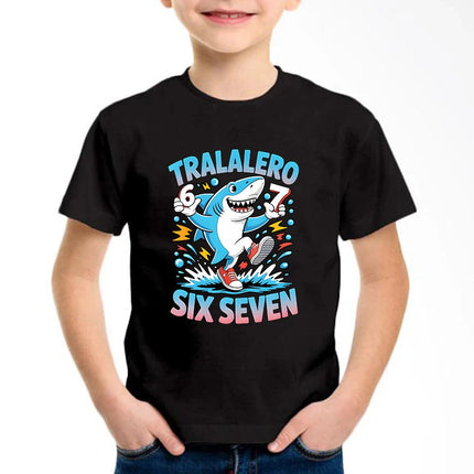 New Funny Six Seven Italian Brainrot 67 Number Graphic Print T-Shirt Boy/Girl Summer Short Sleeved Kids Comfortable T-shirt Top