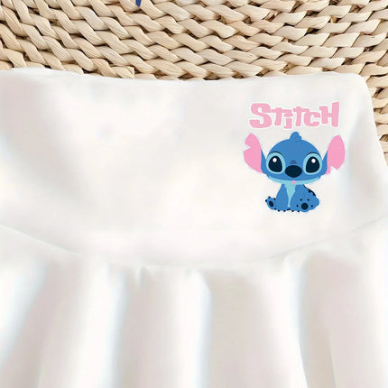 Disney Official Stitch Girls Summer Crisscross Tank & Skirt Set. Breathable, casual, versatile sporty style. Best gift!