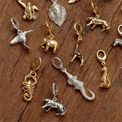 Animal Series Pendant Stainless Steel DIY Small Pendant Vacuum Plated 18K Gold Color-Preserving Accessory in Furnace