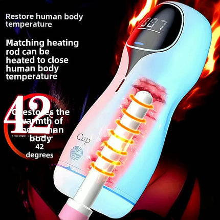 Silicone Automatic Male Masturbator Cup Provides Endurance Exercise Through Vibration Blowjob Functions As Penis Trainer Toy