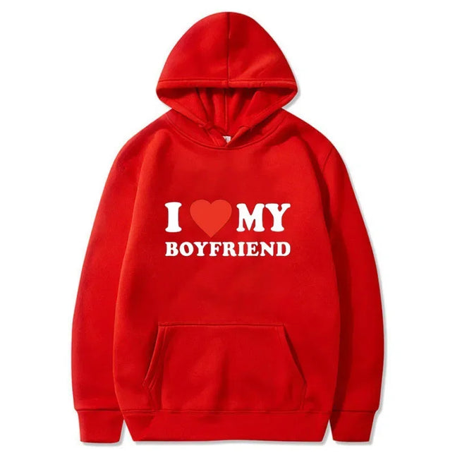 I Love My Boyfriend Girlfriend Printed Hoodie Couple Fashion Sports Shirt Harajuku Casual Top Sport Jogging Fleece Sweatshirt