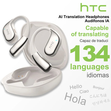 HTC NE39 Bluetooth Earphones AI Translator Earbuds OWS Sport Wireless Headphones Comfortable Earhooks Ultra-long battery life
