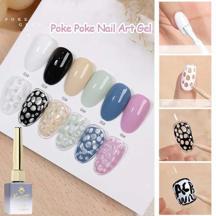 Poke Poke Nail Art Glue Lace Hole Nail Graffiti Letter Painting Art Gel Black White Ocean Wave Texture UV LED Soak Off Varnish