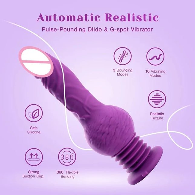 9.29 Inch Realistic Dildos Thrusting Dildo Vibrator G-Spot Anal Stimulation 10 Vibrating Modes Adult Toys Sex Toys for Women Men