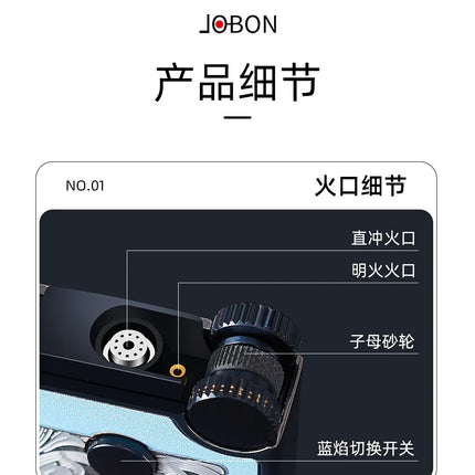 JOBON New Style Direct-jet Visible Transparent Gas Chamber Inflatable Lighter Windproof Men's Metal Cigarette Lighter Gift