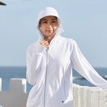 Camping Fishing Shirts for Women Long Sleeve Hiking Sun Protection SPF 50+ UV Tshirt Travel Detachable Hoodies
