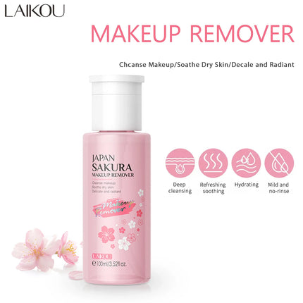 Makeup Remover Gentle Facial Cleansing Water Soothing Micellar Solution for Sensitive Skin, Travel Remover Face Skincare 100ml