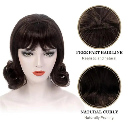 Black Anti-warped Hair Bun Short Hair Chemical Fiber Synthetic Wig | Asian TV Series Age Sense Women's Wave Wig