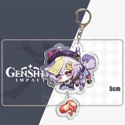 Genshin Impact Keychain Pendant ZhongLi Klee Raiden Shogun Xiao Wendi LingHua Car keyring Women Bag Charms Anime Game key chains