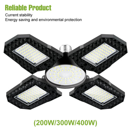 200W LED Garage Light Bulb E27/E26 Lamp 100W 150W Deformable Folding For Home Warehouse Workshop Basement AC85V-265V 3000K/6000K