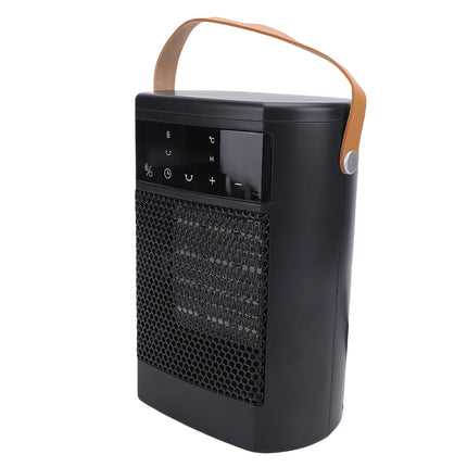 Portable Desk Heater 1500W Digital Display PTC Ceramic Fast Heating 20-45°C Adjustable 70° Oscillation Remote Black