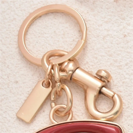 Fresh Sweet Fashionable Big C Letter Car Keychain Bag with Exquisite Decoration Small Gift Accessories