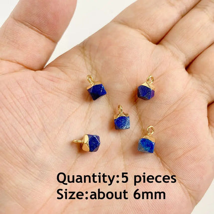 Blue Lapis Lazuli Pendant Gems Cross Hand Oval Shape Natural Stone Lapis Lazuli Charms for Jewelry Making Necklace DIY Bracelet