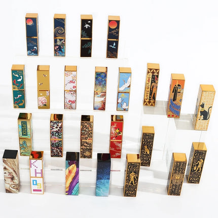 10/30/50pcs Empty Lipstick Tube Lip Balm Tube Square Fresh and Elegant Chinese Style 3D Printing Lip Gloss Cosmetic Container