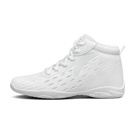 BAXINIER Girls White High Top Cheerleading Shoes Lightweight Youth Cheer Competition Sneakers kids Training Dance Tennis Shoes