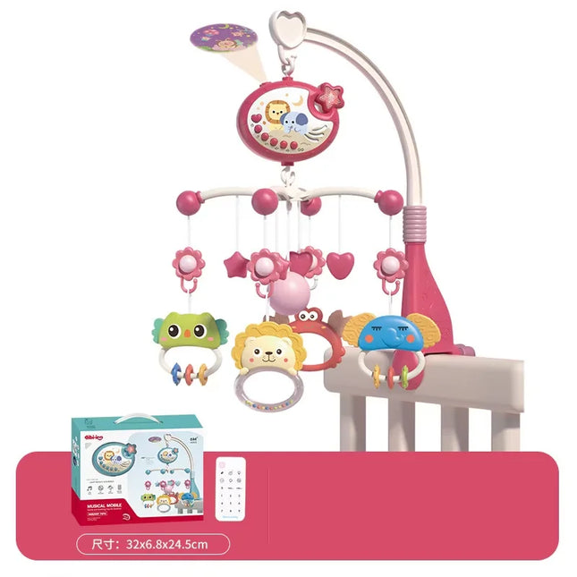 Musical Baby Crib Mobile with Lights Music Projection for Infants Remote Control Crib Toys for Newborn Baby Mobile for Cribs