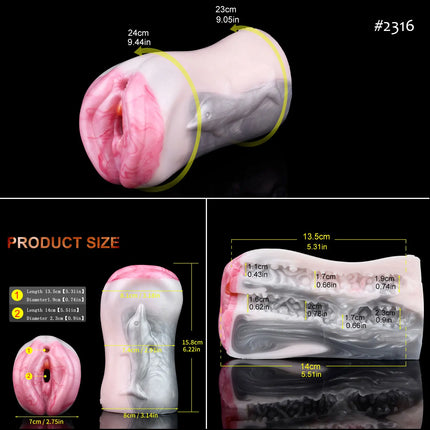 FAAK Color Mixed Ultral Soft Male Masturbator Silicone Fantasy Pussy Anal Stroker Erotic Fetish Stimulation Sex Toy for Men
