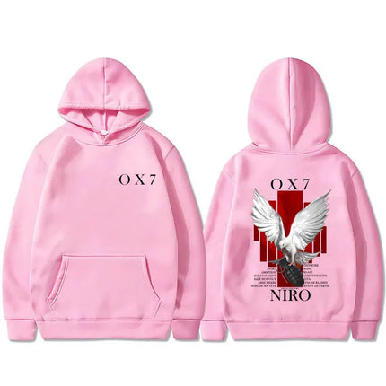 Rapper Niro OX7 Album Graphic hoodie Men Women Hip Hop Fashion Pop Music sweatshirt Male Casual Cotton Vintage pullover hoodies