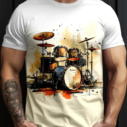 Fashionable And Personalized Men's T-shirt Motorcycle 3D Printed Harajuku Street Round Neck T-shirt Oversized T-shirt Casual Top