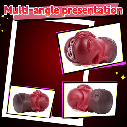 SHAZ Realistic Horse Vagina&Anal Two Channel Stroker, Skin-Friendly Silicone Onahole, Penis Training Stimulator, Sex Toy for Men