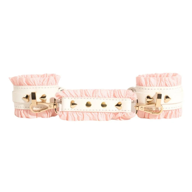White Pink Slave Flirting Sex Prop with Fetish Bondage Handcuffs Spank Bone Mouth Plug for Couple BDSM Adult Game Erotic Sex Toy