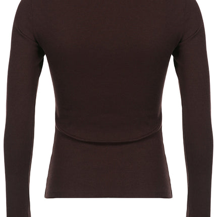 Y2k Women's Long Sleeve Knitted Tops Lace Stitching Neckline Knitwear Bowknot Decoration Slim-Fit T-shirt Pullovers Clubwear