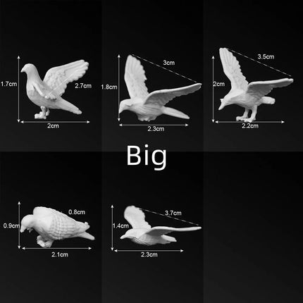 Miniature White Pigeons Model Bird Dollhouse Decoration DIY Materials For Garden Layout Landscape/Diorama Architecture Scene