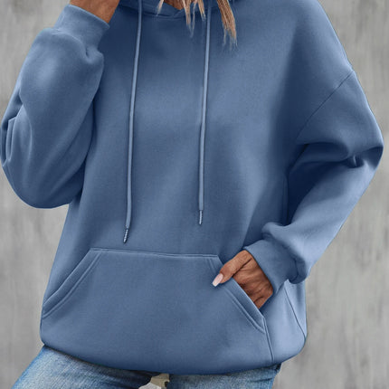 Solid Color Casual Hoodie For Female Pocket Creative Hoody All-Match Street Clothes Womens Fleece Unisex Pullovers