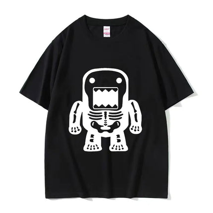 O-Neck Fashion Quality T-Shirt Casual Face Domo Kun Funny Meme Women Summer Short Sleeved Harajuku Streetwear Tops Tees