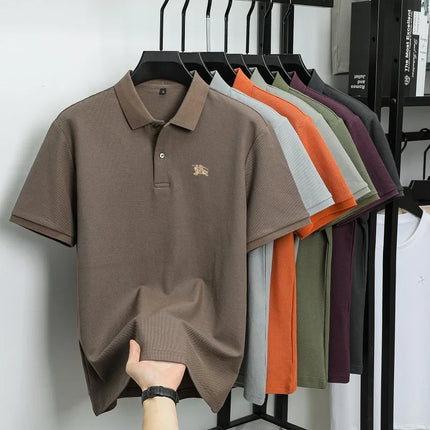 100% cotton short-sleeve polo shirt, summer high-end fashion designer brand, embroidered T-shirt with warhorse logo, casual men's polo shirt.