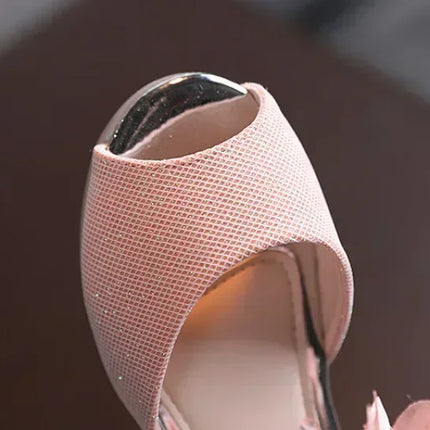 Summer New Style Children's Sandals Girls Fashion Rhinestone Flower Princess Shoes Little Girls Soft Soled Dance Shoes Girls