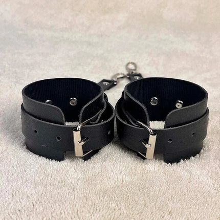 Women Sexy PU Leather Bracelet Bondage Leather Handcuffs Buckle Adjustable Fetish Erotic Love Hotel Accessory