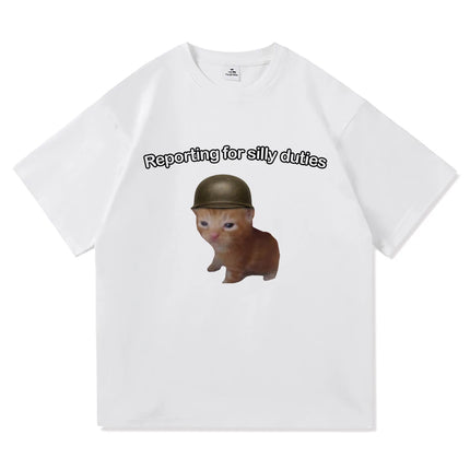 Camiseta Y2K con un divertido patrón de gato no creo que sea una camiseta de khmer para mujeres