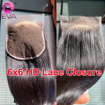 Eva Hair 9x6 Invisible HD Lace Closure Ultra Thin HD Lace Melt Skins Pre Plucked 13x4 13x6 HD Lace Frontal Straight & Body Wave