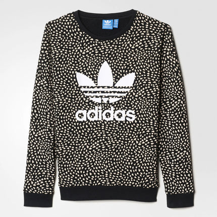 Adidas Originals Trefoil Girls' Black and White Polka Dot Casual Sports Sweatshirt S96081